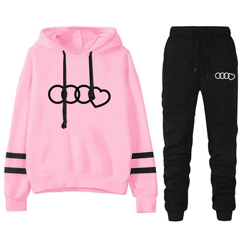 Hot Sales Women's Sweatshirts Casual Tracksuit Hoodies 2024 Fashion Printing Outdoors Daily Stripe Pullovers Jogging Sports Suit