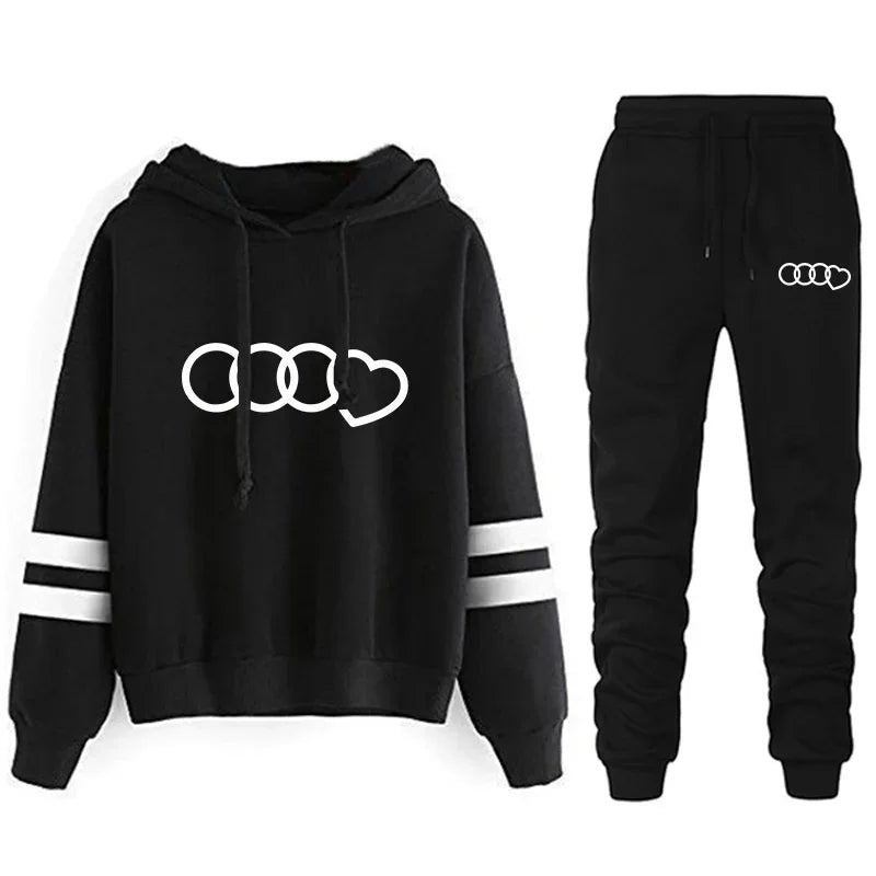 Hot Sales Women's Sweatshirts Casual Tracksuit Hoodies 2024 Fashion Printing Outdoors Daily Stripe Pullovers Jogging Sports Suit