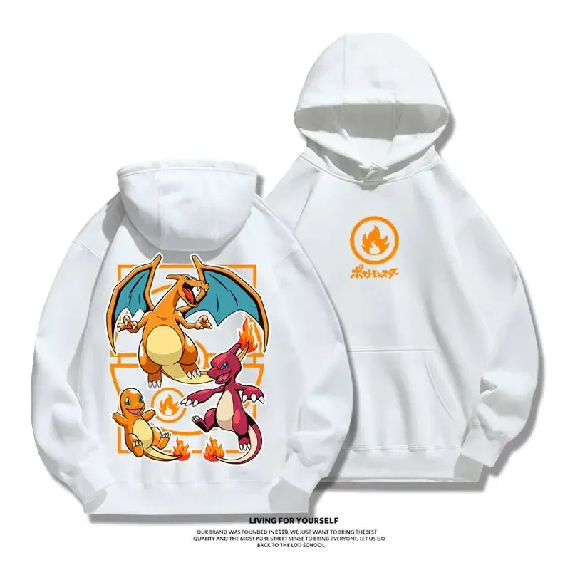 2024 New Pokemon Gengar Pikachu Couple Hoodies Sweatshirt Tracksuit Sports Sweatshirt Winter Retro Harajuku Casual Loose Jumper