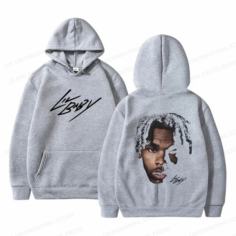 Hip Hop Rapper Lil Baby Hoodies Men Women Fashion Oversized Hoodie Kids Coats Sweats Womens Clothing Music Album Tracksuit