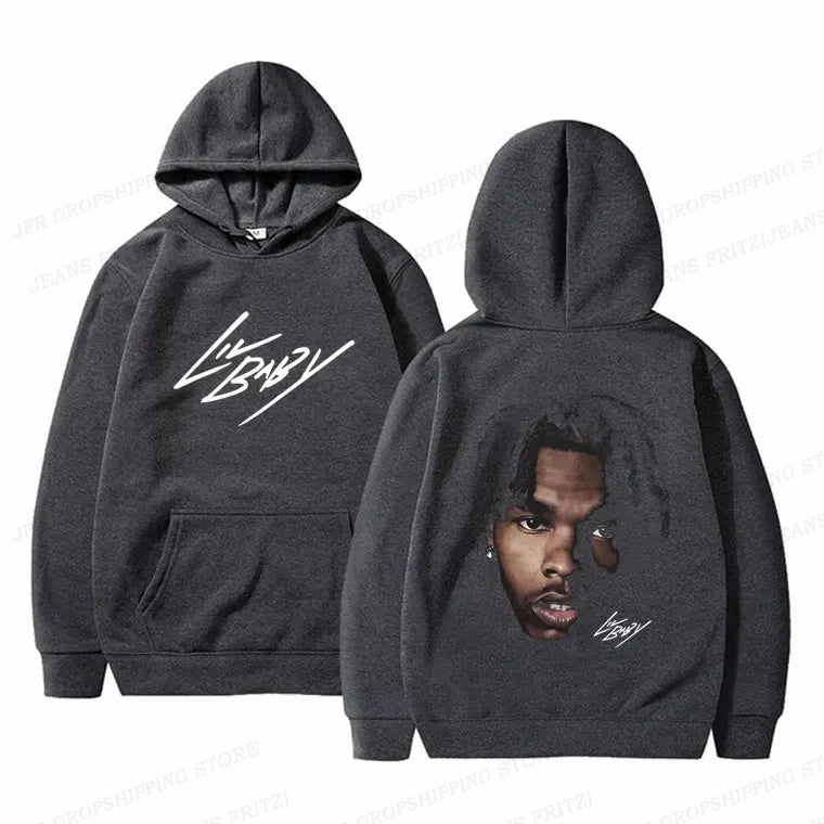 Hip Hop Rapper Lil Baby Hoodies Men Women Fashion Oversized Hoodie Kids Coats Sweats Womens Clothing Music Album Tracksuit