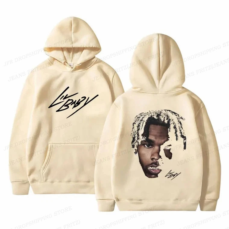 Hip Hop Rapper Lil Baby Hoodies Men Women Fashion Oversized Hoodie Kids Coats Sweats Womens Clothing Music Album Tracksuit