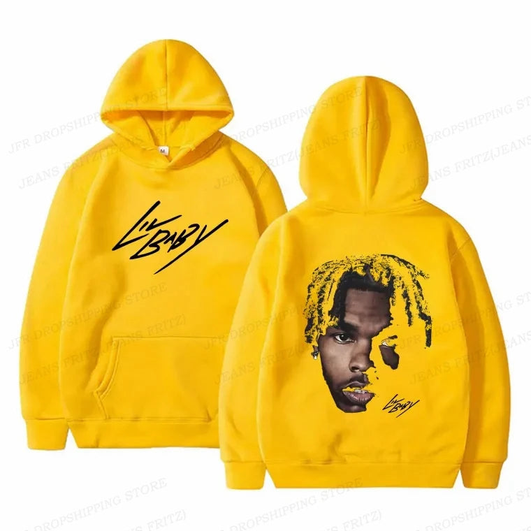 Hip Hop Rapper Lil Baby Hoodies Men Women Fashion Oversized Hoodie Kids Coats Sweats Womens Clothing Music Album Tracksuit