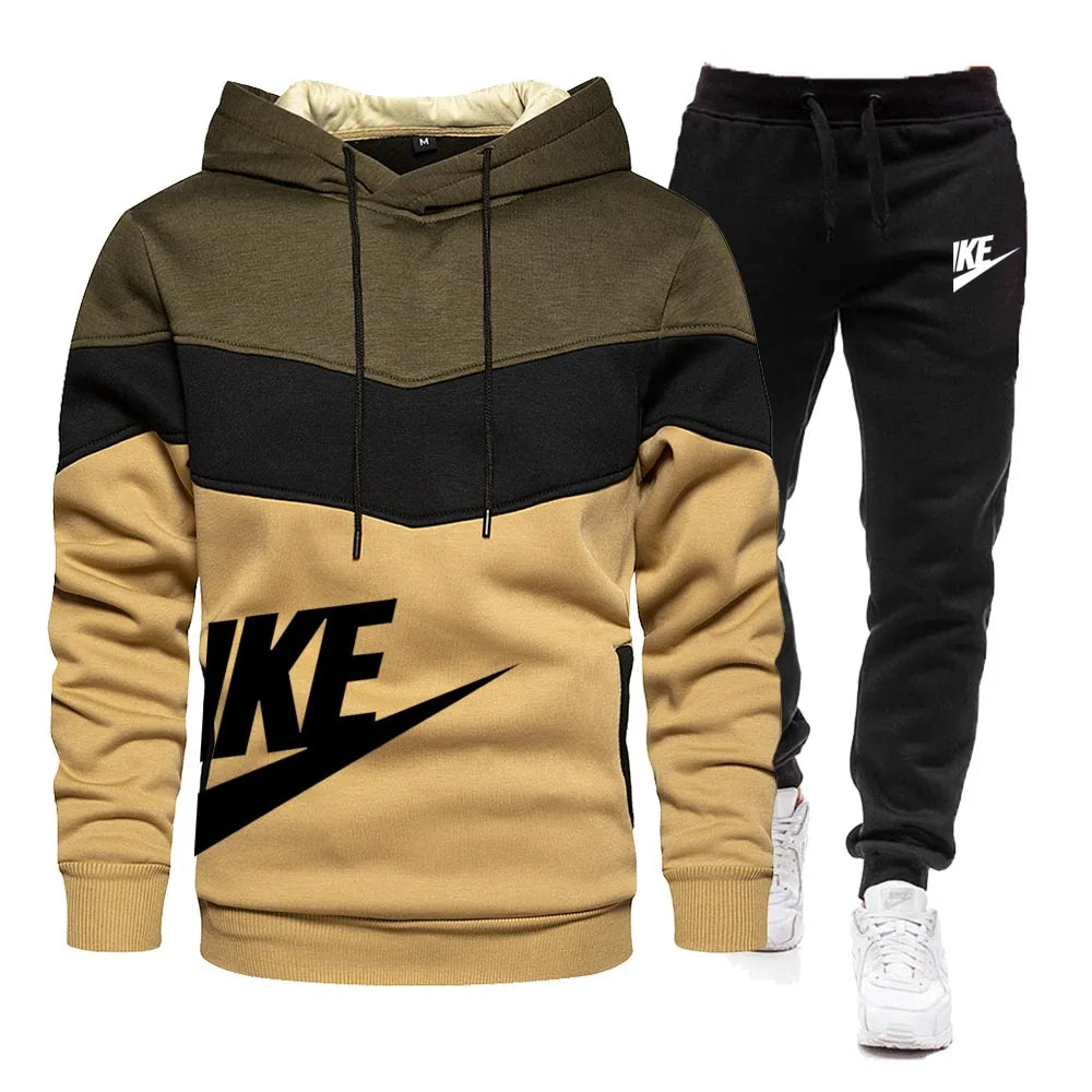 2024 Men's Hoodie+Pants Set Casual Sportswear Hoodie Pants 2-piece Set Casual Sportswear Autumn/Winter Jogging Set